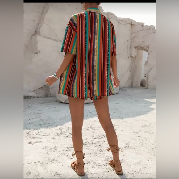 Colorful Striped Two-Piece Set - Picture 2 of 8